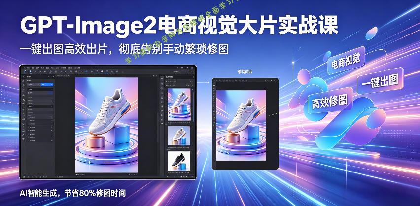 GPT-Image2电商视觉大片实战课，一键出图高效出片，彻底告别手动繁琐修图-为您提供全面学习资料信息资源学习资料自学网