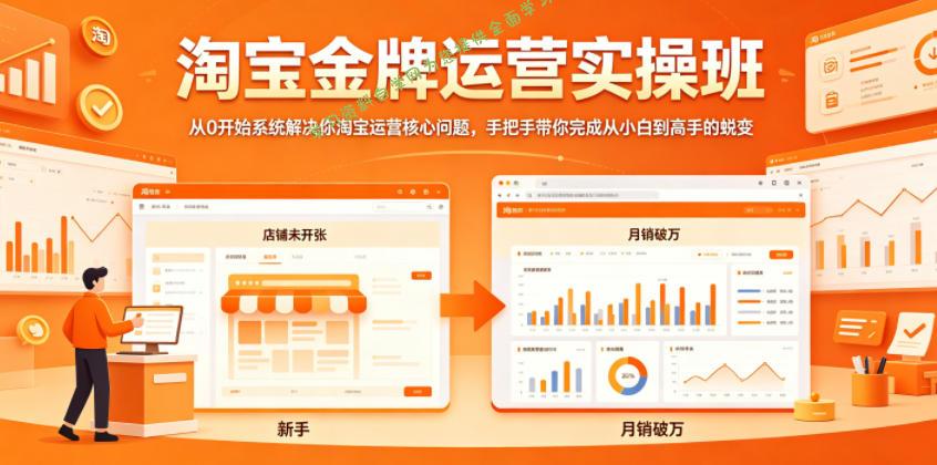 淘宝金牌运营实操班，从0开始系统解决你淘宝运营核心问题，手把手带你完成从小白到高手的蜕变-为您提供全面学习资料信息资源学习资料自学网