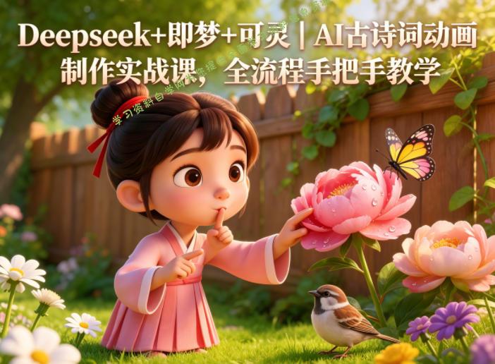 Deepseek+即梦+可灵｜AI古诗词动画制作实战课，全流程手把手教学-为您提供全面学习资料信息资源学习资料自学网