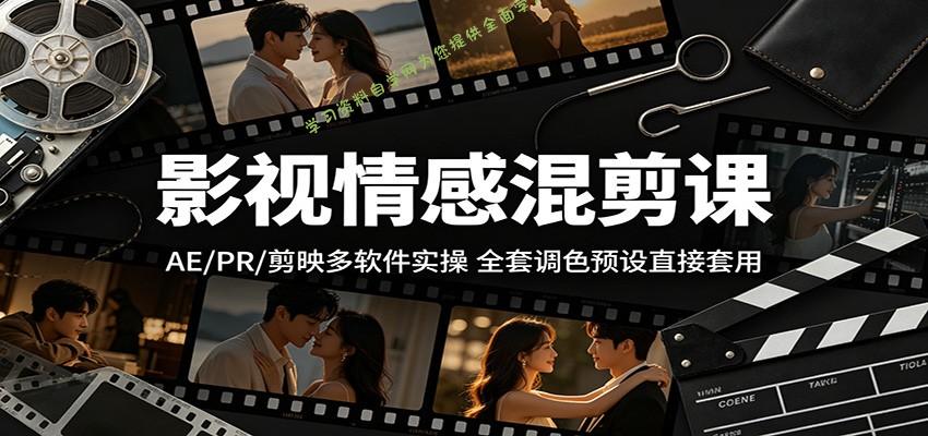 影视情感混剪课：AE/PR/剪映多软件实操，全套调色预设直接套用-为您提供全面学习资料信息资源学习资料自学网