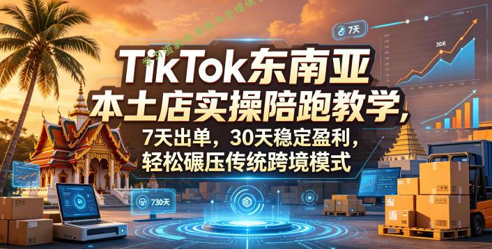 TikTok东南亚本土店实操陪跑教学，7天出单，30天稳定盈利，轻松碾压传统跨境模式(更新0516)-为您提供全面学习资料信息资源学习资料自学网
