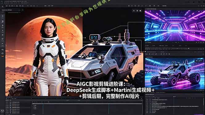 AIGC影视剪辑进阶课：DeepSeek生成脚本+Martini生成视频+剪辑后期，完整制作AI短片-为您提供全面学习资料信息资源学习资料自学网