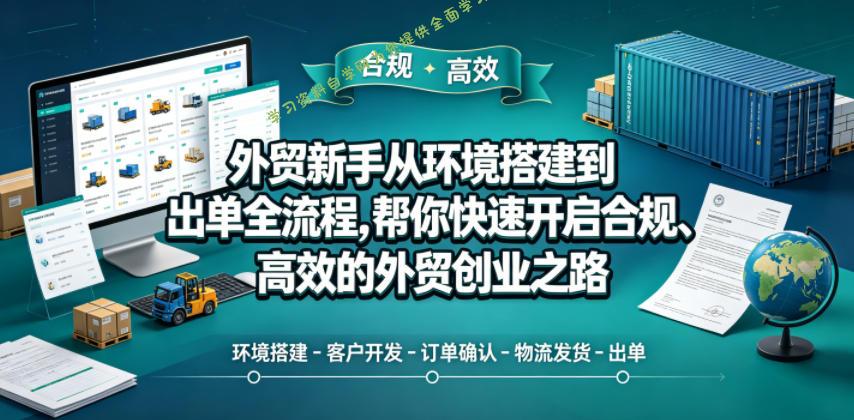 外贸新手从环境搭建到出单全流程,帮你快速开启合规、高效的外贸创业之路-为您提供全面学习资料信息资源学习资料自学网