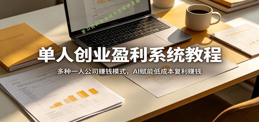 单人创业盈利系统教程：多种一人公司赚钱模式，AI赋能低成本复利赚钱-为您提供全面学习资料信息资源学习资料自学网
