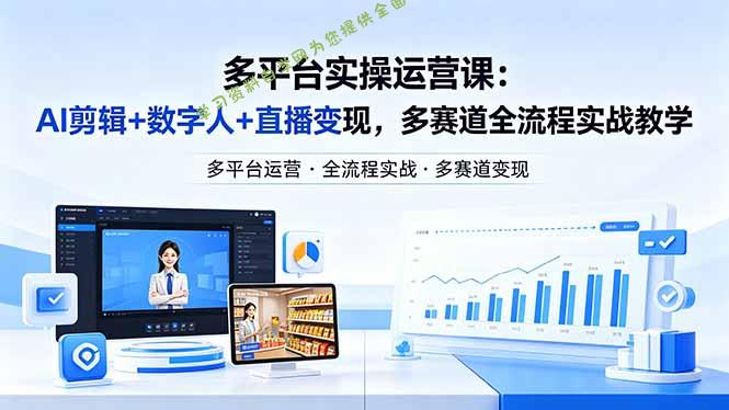 某团队多平台实操运营课-更新26年4月29：AI剪辑+数字人+直播变现，多赛道全流程实战教学-为您提供全面学习资料信息资源学习资料自学网