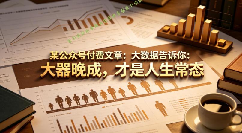某公众号付费文章：大数据告诉你：大器晚成，才是人生常态-为您提供全面学习资料信息资源学习资料自学网
