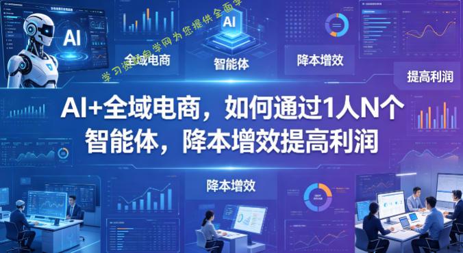 AI+全域电商，如何通过1人N个智能体，降本增效提高利润-为您提供全面学习资料信息资源学习资料自学网
