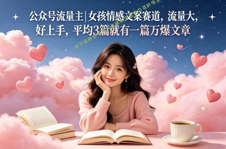 公众号流量主女孩情感文案赛道,流量大,好上手,平均3篇就有一篇万爆文章