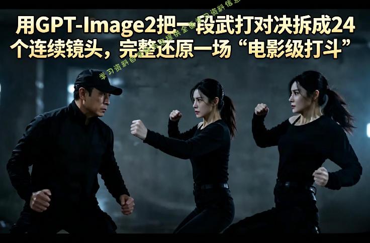 用GPT-Image2把一段武打对决拆成24个连续镜头,完整还原一场“电影级打斗”