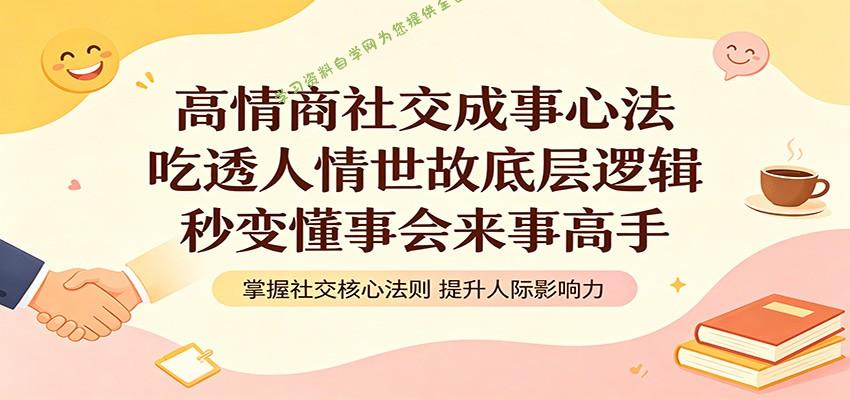 高情商社交成事心法:吃透人情世故底层逻辑,秒变懂事会来事高手-为您提供全面学习资料信息资源学习资料自学网