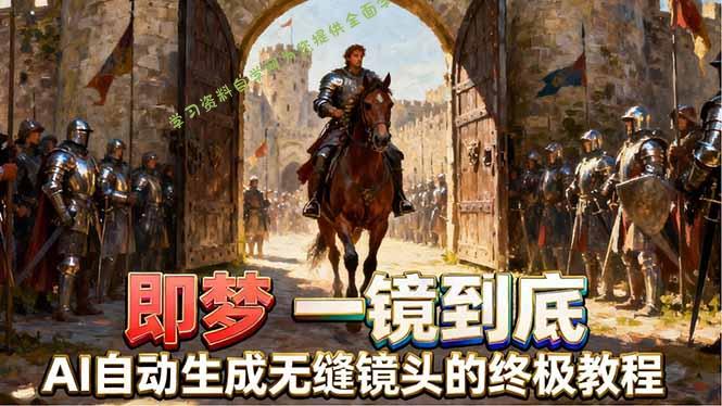 即梦AI一镜到底终极教程，智能补帧+运镜技巧，AI自动生成无缝丝滑长镜头高效出片-为您提供全面学习资料信息资源学习资料自学网