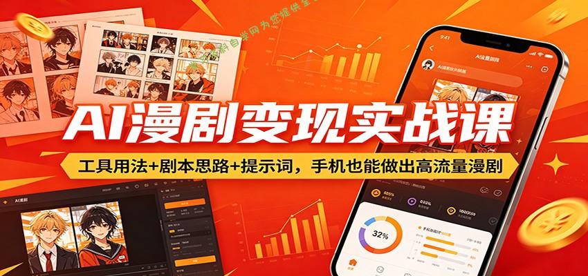 AI漫剧变现实战课：工具用法+剧本思路+提示词，手机也能做出高流量漫剧-为您提供全面学习资料信息资源学习资料自学网