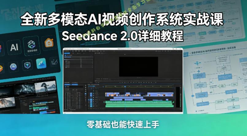 全新多模态AI视频创作系统实战课，Seedance 2.0详细教程，零基础也能快速上手-为您提供全面学习资料信息资源学习资料自学网