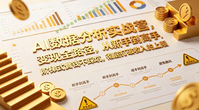 AI数据分析实战营，变现全路径，从新手到高手，阶梯式賺钱不踩坑，彻底打破收入的上限-为您提供全面学习资料信息资源学习资料自学网