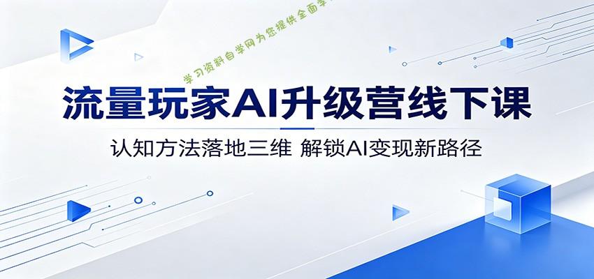 流量玩家AI升级营线下课：认知方法落地三维，解锁AI变现新路径-为您提供全面学习资料信息资源学习资料自学网