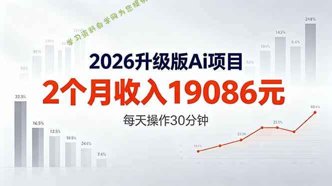 2026升级版Ai任务，2个月收入19086元，熟练后每天操作30分钟！-为您提供全面学习资料信息资源学习资料自学网