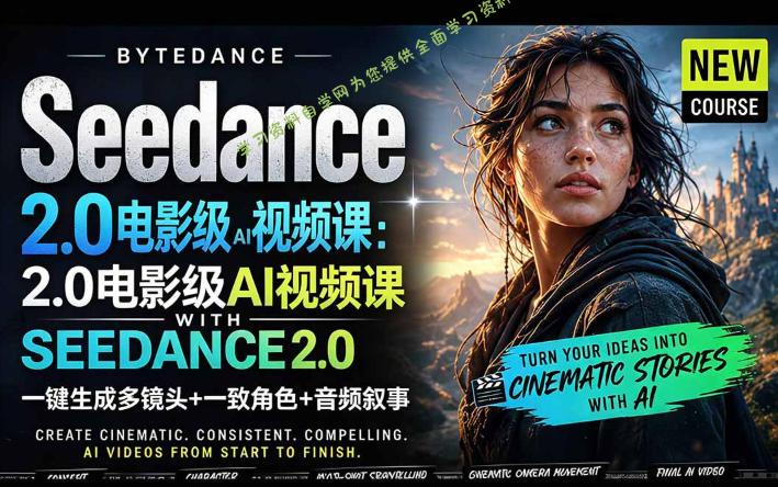 字节跳动的Seedance 2.0 AI电影视频生成制作教程，一键生成多镜头+一致角色+音频叙事-中英字幕-为您提供全面学习资料信息资源学习资料自学网