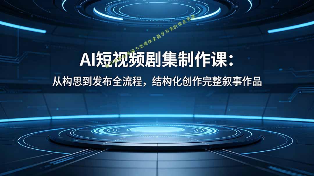 AI短视频剧集制作课：从构思到发布全流程，结构化创作完整叙事作品-为您提供全面学习资料信息资源学习资料自学网
