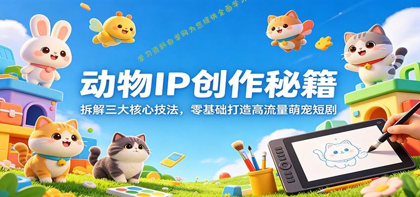 动物IP创作秘籍：拆解三大核心技法，零基础打造高流量萌宠短剧-为您提供全面学习资料信息资源学习资料自学网