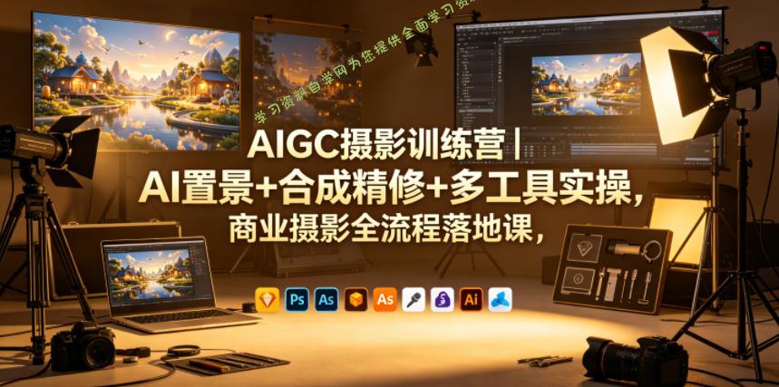 AIGC摄影训练营｜AI置景+合成精修+多工具实操，商业摄影全流程落地课-为您提供全面学习资料信息资源学习资料自学网