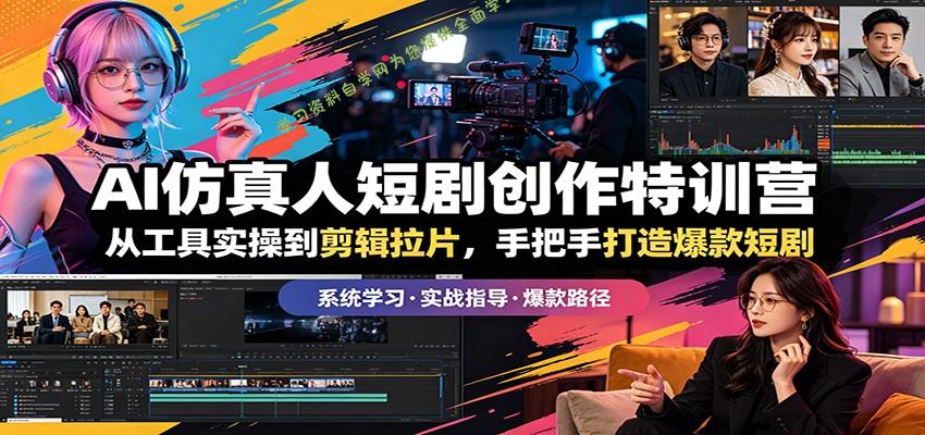 AI仿真人短剧创作特训营：从工具实操到剪辑拉片，手把手打造爆款短剧-为您提供全面学习资料信息资源学习资料自学网