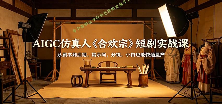AIGC仿真人《合欢宗》短剧实战课：从剧本到后期，提示词，分镜，小白也能快速量产-为您提供全面学习资料信息资源学习资料自学网