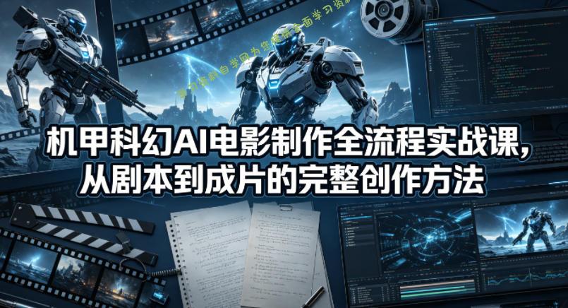 机甲科幻AI电影制作全流程实战课,从剧本到成片的完整创作方法