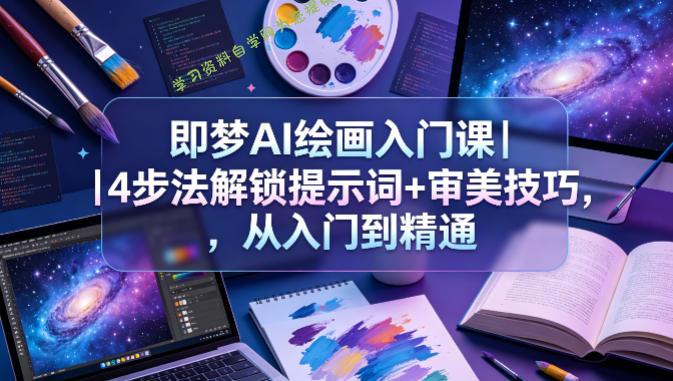即梦AI绘画入门课｜4步法解锁提示词+审美技巧，从入门到精通-为您提供全面学习资料信息资源学习资料自学网