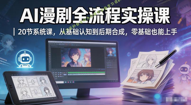 AI漫剧全流程实操课｜20节系统课，从基础认知到后期合成，零基础也能上手-为您提供全面学习资料信息资源学习资料自学网