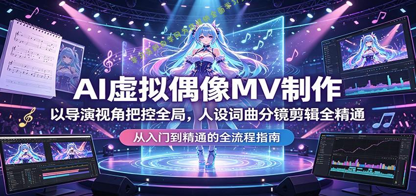 AI虚拟偶像MV制作：以导演视角把控全局，人设词曲分镜剪辑全精通-为您提供全面学习资料信息资源学习资料自学网
