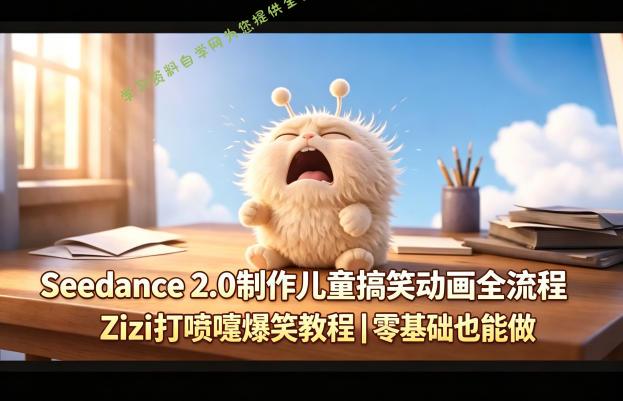 Seedance 2.0制作儿童搞笑动画全流程Zizi打喷嚏爆笑教程｜零基础也能做-为您提供全面学习资料信息资源学习资料自学网
