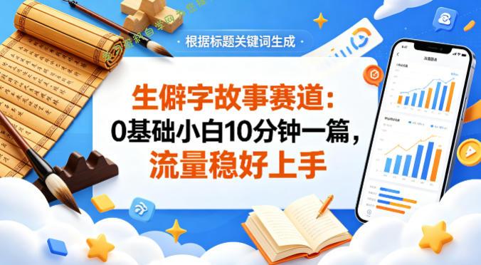 公众号流量主——生僻字故事赛道，流量稳，好上手，0基础小白也能10分钟一篇-为您提供全面学习资料信息资源学习资料自学网