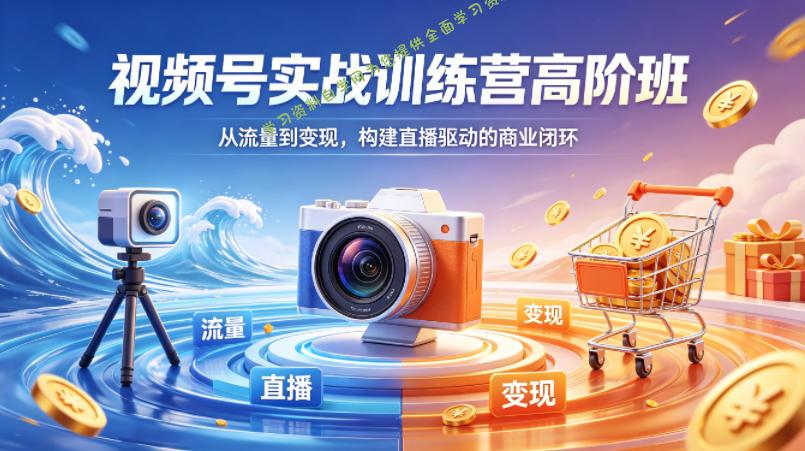 视频号实战训练营高阶班,从流量到变现,构建直播驱动的商业闭环(26年4月)