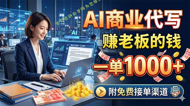 AI商业代写，赚老板的钱，一单1000+，附免费接单渠道-为您提供全面学习资料信息资源学习资料自学网