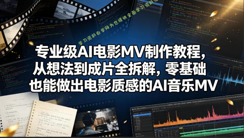 专业级AI电影MV制作教程,从想法到成片全拆解,零基础也能做出电影质感的AI音乐MV