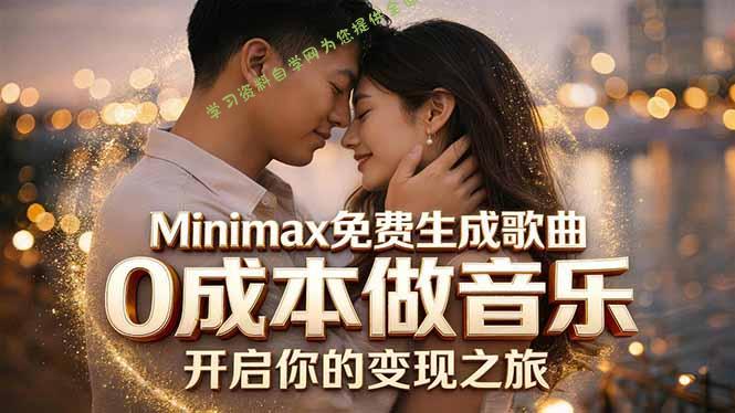 Minimax免费生成歌曲实测！0成本做音乐，说唱流行Lofi一键生成-为您提供全面学习资料信息资源学习资料自学网