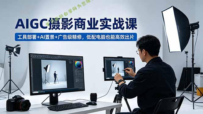 AIGC 摄影商业实战课，工具部署+AI置景+广告级精修，低配电脑也能高效出片-为您提供全面学习资料信息资源学习资料自学网