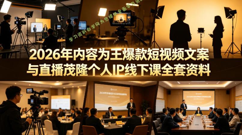 2026年内容为王爆款短视频文案与直播茂隆个人IP线下课全套资料(价值4980)-为您提供全面学习资料信息资源学习资料自学网