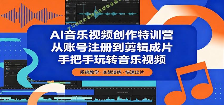 AI音乐视频创作特训营：从账号注册到剪辑成片，手把手玩转音乐视频-为您提供全面学习资料信息资源学习资料自学网