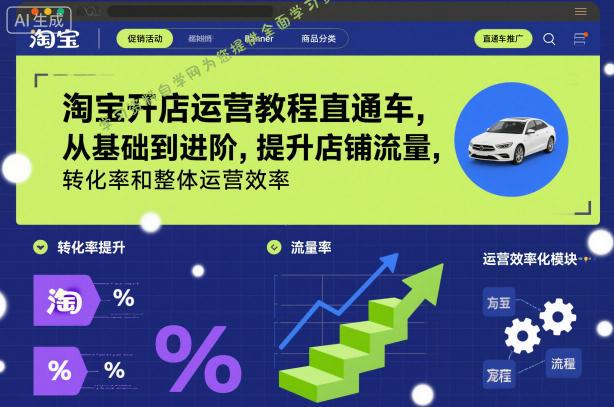 淘宝开店运营教程直通车，从基础到进阶，提升店铺流量，转化率和整体运营效率(更新26年4月20日)-为您提供全面学习资料信息资源学习资料自学网