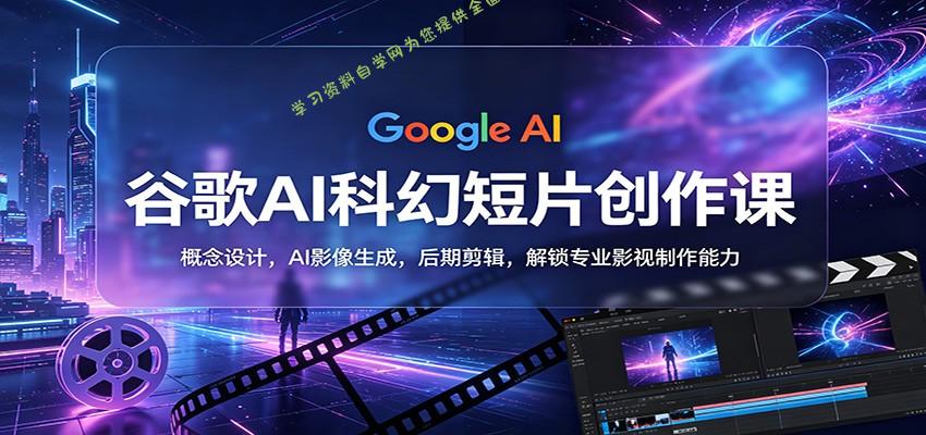 谷歌AI科幻短片创作课：概念设计，AI影像生成，后期剪辑，解锁专业影视制作能力-为您提供全面学习资料信息资源学习资料自学网