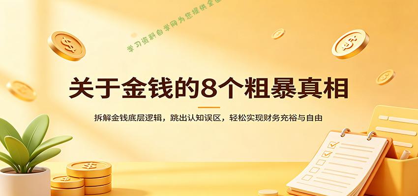 关于金钱的8个粗暴真相:拆解金钱底层逻辑,跳出认知误区,轻松实现财务充裕与自由 --免费学习资料下载_自媒体课程资源
