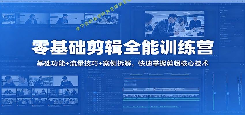 零基础剪辑全能训练营：基础功能+流量技巧+案例拆解，快速掌握剪辑核心技术 - - 