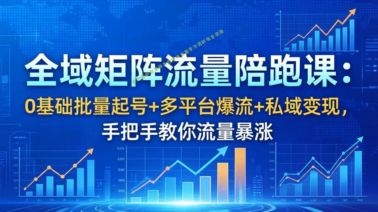 全域矩阵流量陪跑课：0基础批量起号+多平台爆流+私域变现，手把手教你流量暴涨 - 