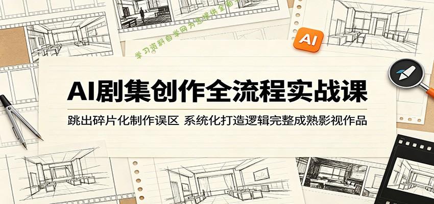 AI剧集创作全流程实战课：跳出碎片化制作误区，系统化打造逻辑完整成熟影视作品-为您提供全面学习资料信息资源学习资料自学网