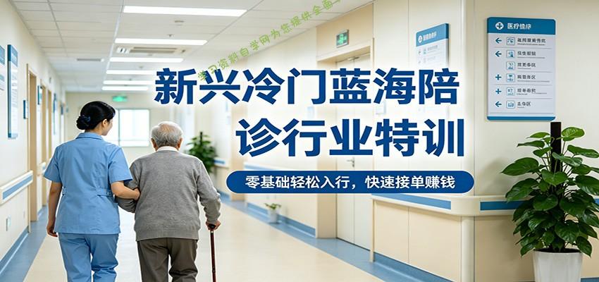 新兴冷门蓝海陪诊行业特训，零基础轻松入行，快速接单赚钱 - - 