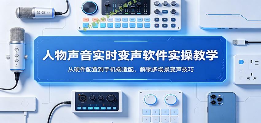 人物声音实时变声软件实操教学：从硬件配置到手机端适配，解锁多场景变声技巧-免费学习资料下载_自媒体课程资源学习资料自学网