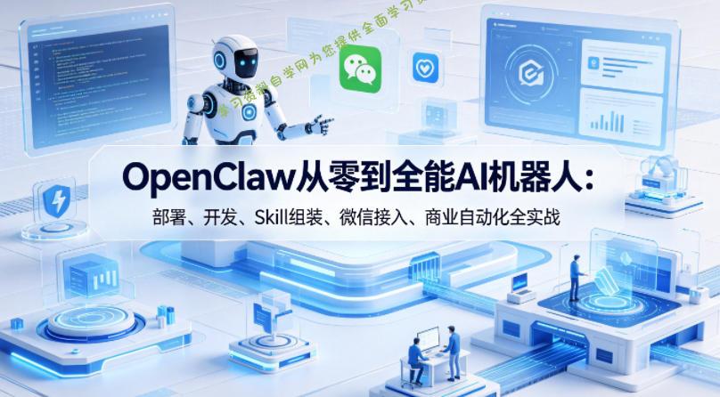 OpenClaw从零到全能AI机器人:部署、开发、Skill组装、微信接入、商业自动化全实战
