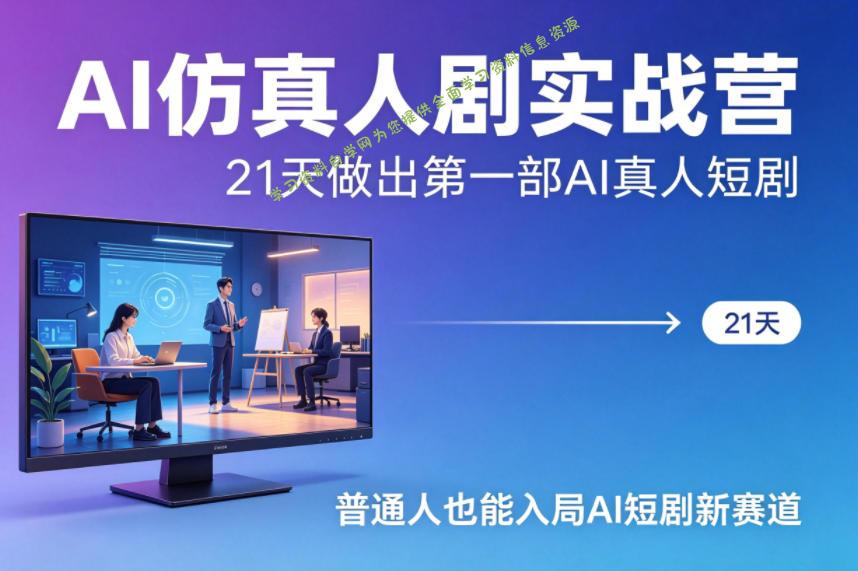 AI仿真人剧实战营，21天做出第一部AI真人短剧，普通人也能入局AI短剧新赛道(更新) - - 