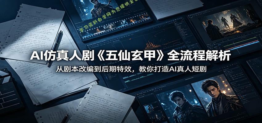AI仿真人剧《五仙玄甲》全流程解析：从剧本改编到后期特效，教你打造AI真人短剧 - - 